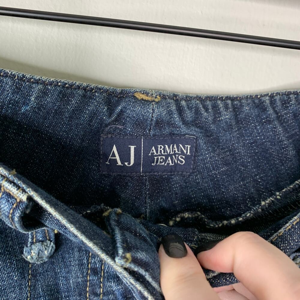 Vintage 90s Armani Jeans Women’s High Waist Straight Leg Denim Blue Italy Size 8 - Picture 3 of 10